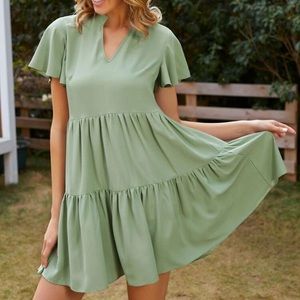Green babydoll dress